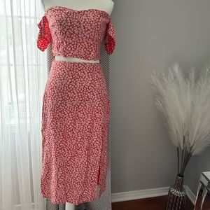 Abercrombie & Fitch Floral Cropped Top - Red